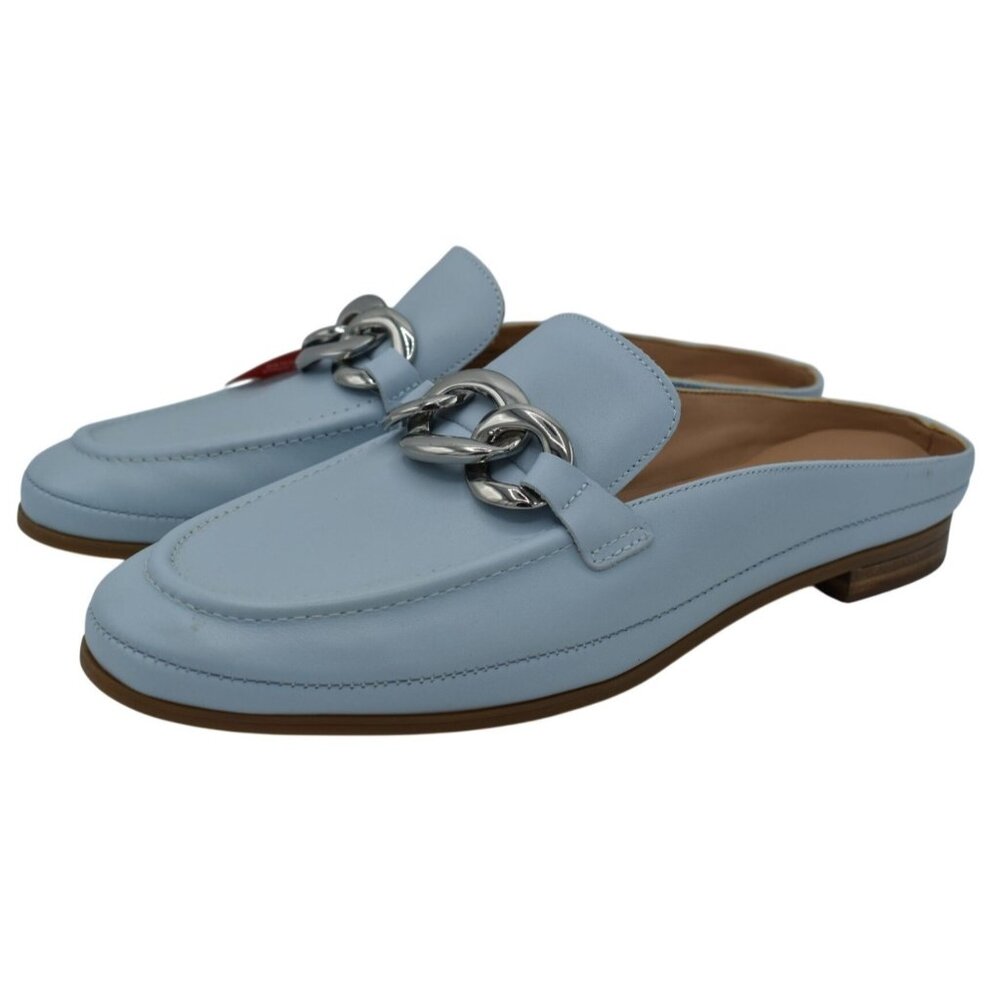 Blondo Womens Size‎ 9.5 Bryce Blue Leather Slip On Mules Shoes